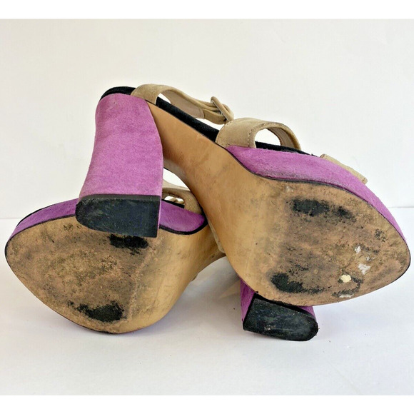 Zara Woman Colorblock Suede T Strap Heels EU 38 US 7.5 - Picture 12 of 13